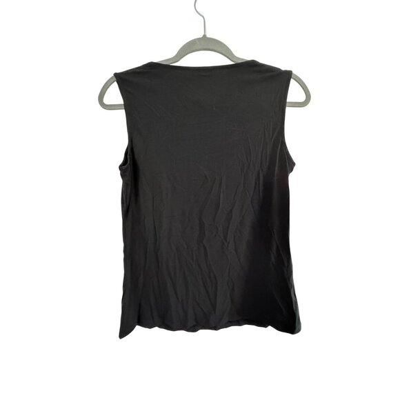 JM Collection Black Sleeveless Top With Stud Accents Size S - Picture 4 of 4